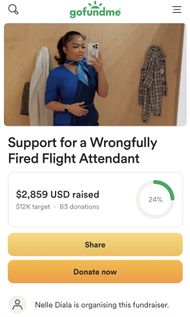 An image from Nelle Diala's GoFundMe page showing support following a job loss(Image via gofundme/@Nelle Diala)